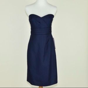 J Crew Strapless Blue Navy Cocktail Dress